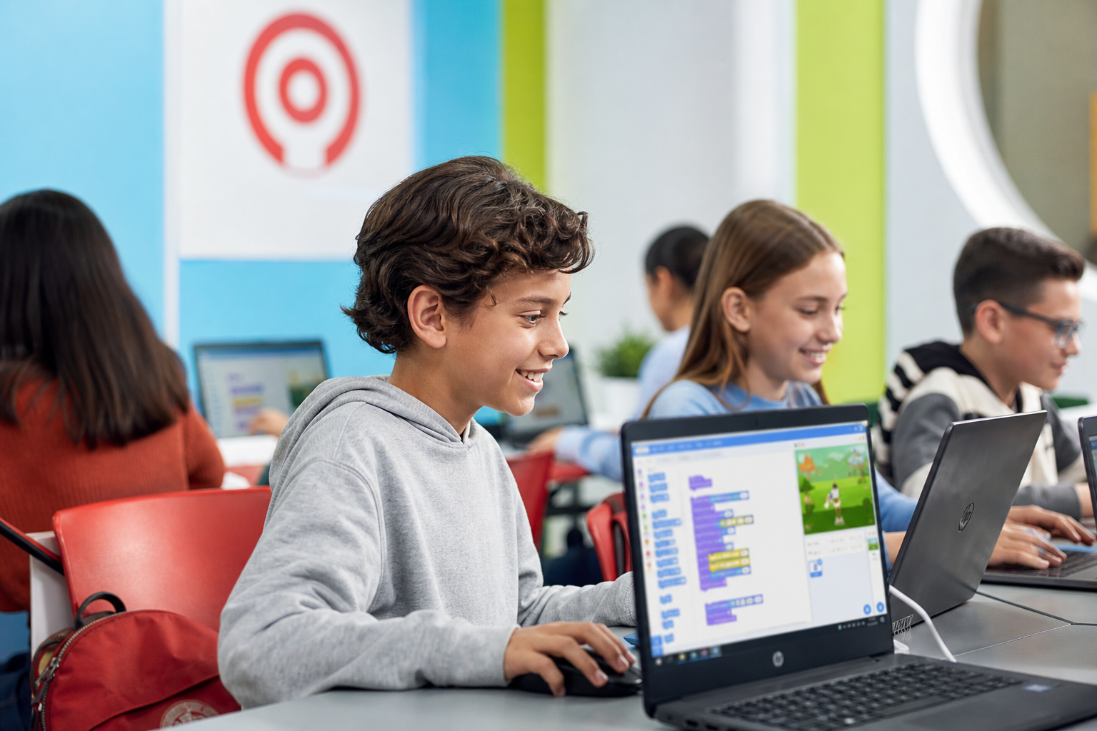 Niños aprendiendo programación en Profesor Labs