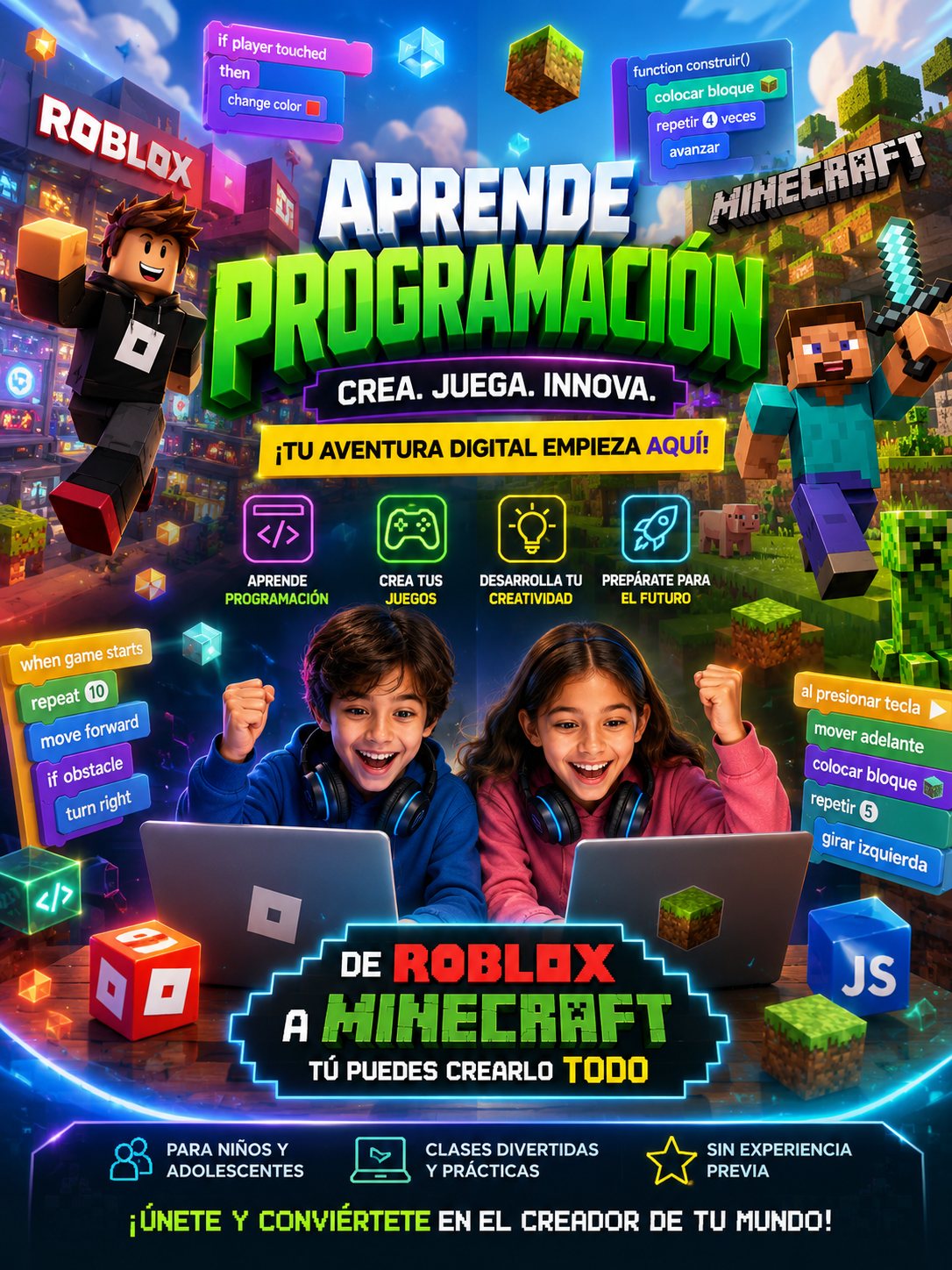 Aprende programación con Roblox y Minecraft en Profesor Labs